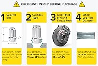 Vista 2 de StanceMagic 20 tuercas estriadas cromadas plateadas de 12 x 1.25 pulgadas para afinador, extremo cerrado, asiento de cono, 1.4 pulgadas de largo