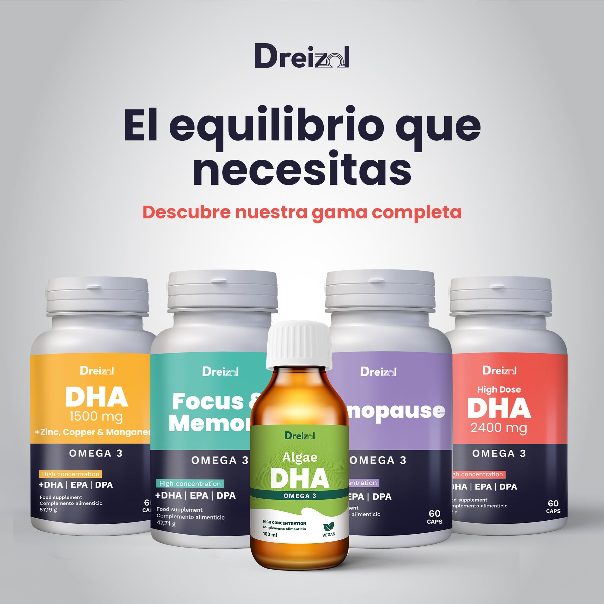 by Brudy Lab - Omega 3 2400 mg DHA High Dose – Cápsulas con DHA, EPA y DPA en Triglicéridos - Aceite de Pescado Concentrado - 60 Cápsulas