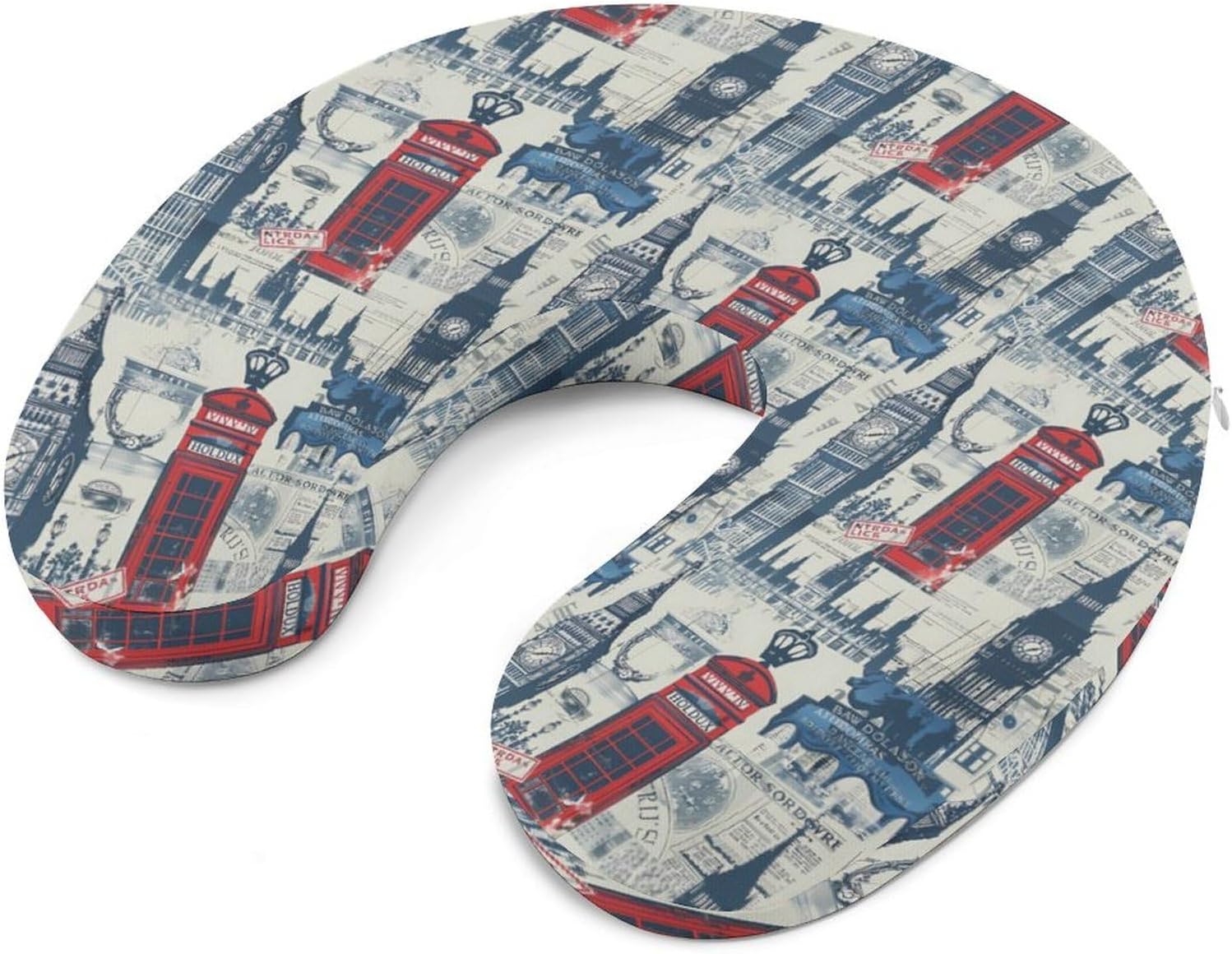 Theme of UK and London British Flag Travel Pillow U Shape Neck Pillow Washable Pillowcase for Sleeping Chair