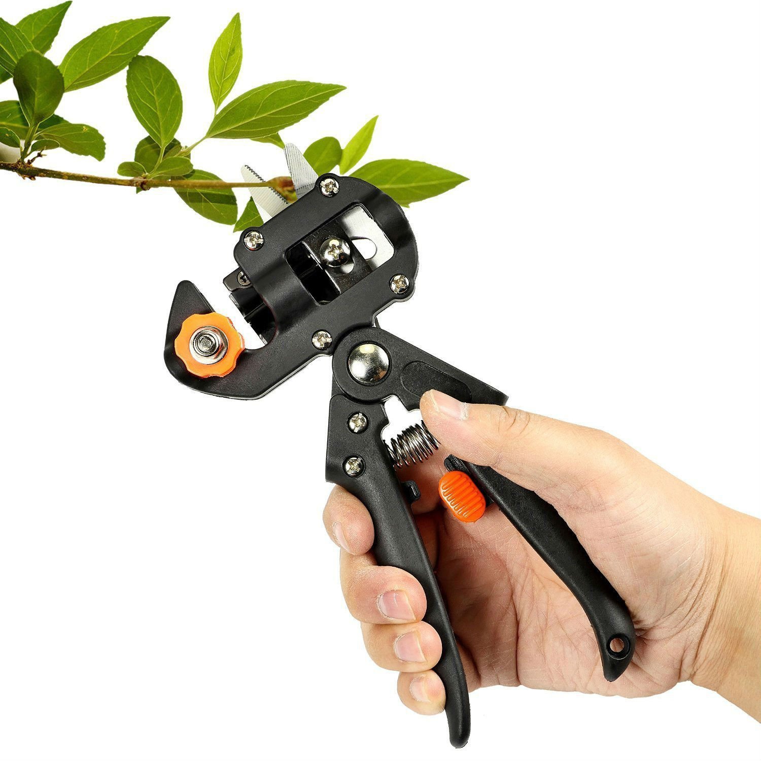 Garden Grafting Tools, ZEERKEER 2 in 1 Garden Grafting and Cutting Tool with 3 Replaceable Graft Cutting Blades (V-Cut Ω-Cut U-Cut), Perfect for Plant Branch Vine Fruit Tree