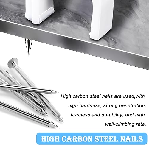 Miniatura 4 de mxuteuk 630 clips de cable con clavos de acero, 45680.394 in redondos y cuadrados de 50.236 in, clips de cable blanco cuadrados, clips de pared para