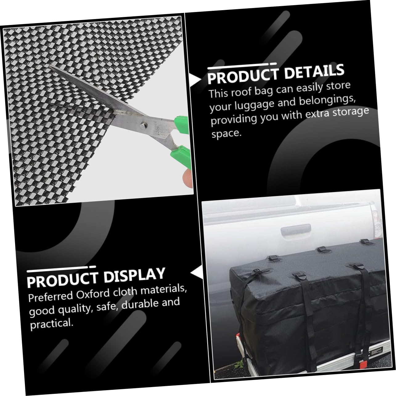 GRIRIW High Capacity Rooftop Bag for Car 600d Material Waterproof and Durable Roof Rack Carrier