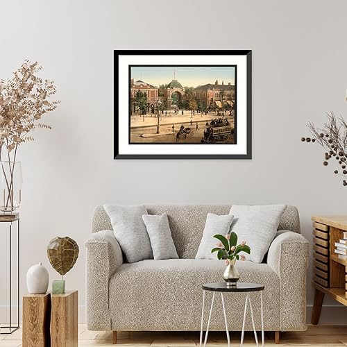 Miniatura 2 de Historic Framed Print, The Tivoli park entrance Copenhagen Denmark, 17-7/8" x 21-7/8"