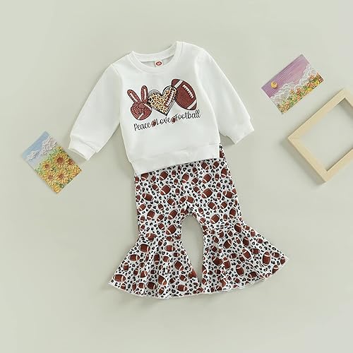Miniatura 2 de Conjunto de 3 piezas de ropa para bebé recién nacida, manga larga, estampado de letras, pantalones acampanados, diadema para otoño e invierno