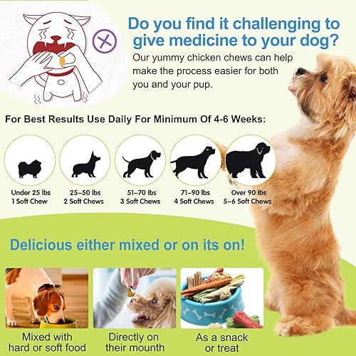 Miniatura 7 de Masticables para aliviar la alergia para perros (120 unidades), masticables para la alergia del perro, alivio de la picazón para perros, aceite de