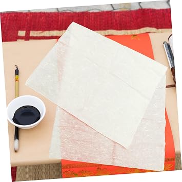 Beatifufu 10sheets Xuan Paper for Traditional Calligraphy and Watercolor Painting Lightweight and Water-Absorbing Rice Paper for Brush Writing Art Projects and Kanji Practice