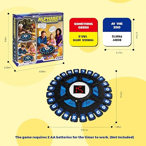 Vista 2 de Juego de mesa para adultos y niños, juego de palabras familiar con temporizador de visualización de 15 segundos y tarjeta de 36 categorías