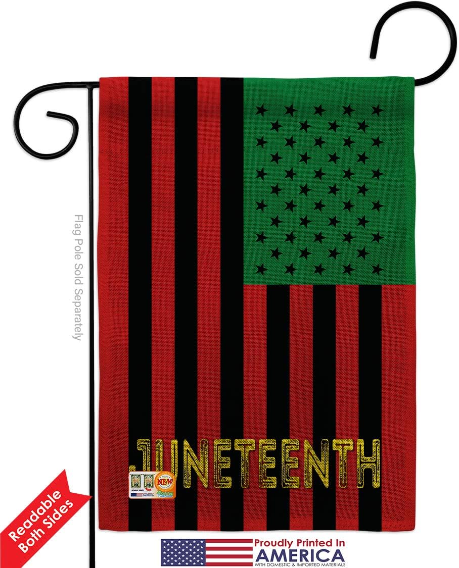 Juneteenth American Burlap Burlap Garden Flag Black History Jubilee Days African Americans Independence Day Small Decorative Gift Yard House Banner Double-Sided Made In USA 13 X 18.5