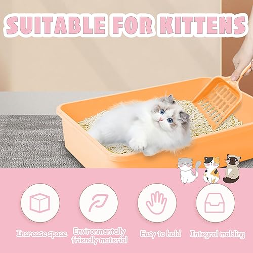 Miniatura 4 de Caja de arena plegable pequeña para gatos, bandeja de arena pequeña de 14.6 pulgadas, caja de arena portátil abierta para gatitos pequeños para