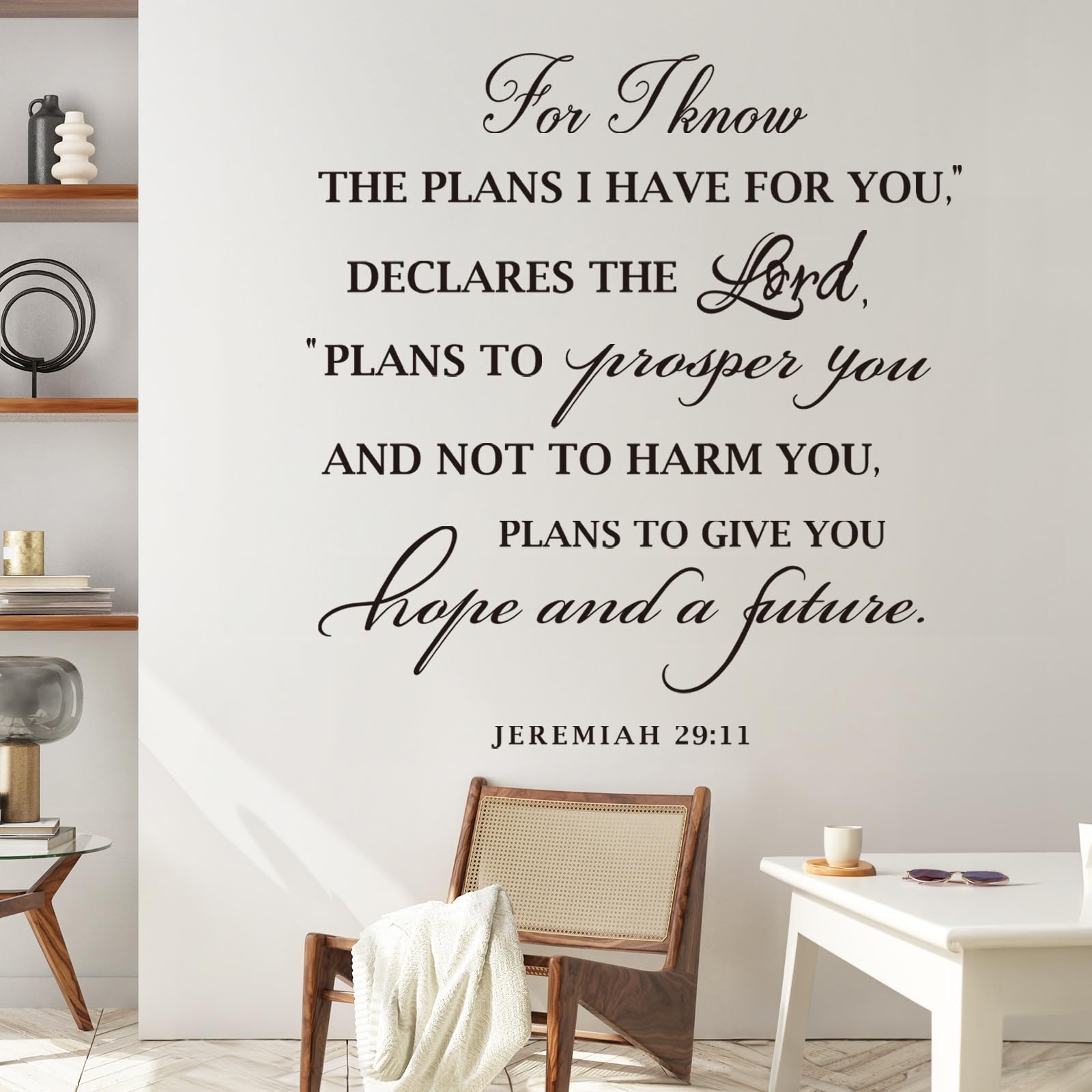 decalmile Bible Verse Wall Decal Quotes for I Know The Plans I Have for You Inspirational Religious Christian Wall Letter Stickers Bedroom Living Room Office Wall Decor - Image 2