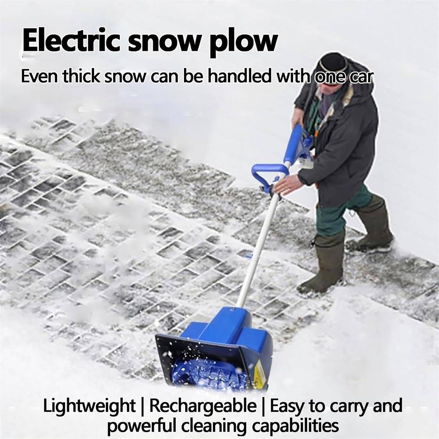 Spazzaneve Elettrico Ricaricabile 24V/4.0Ah Pala da Neve elettrica ad Alta Potenza spazzaneve spazzaneve Uso Domestico spazzaneve Larghezza rimozione Neve 32cm Altezza rimozione Neve 23cm