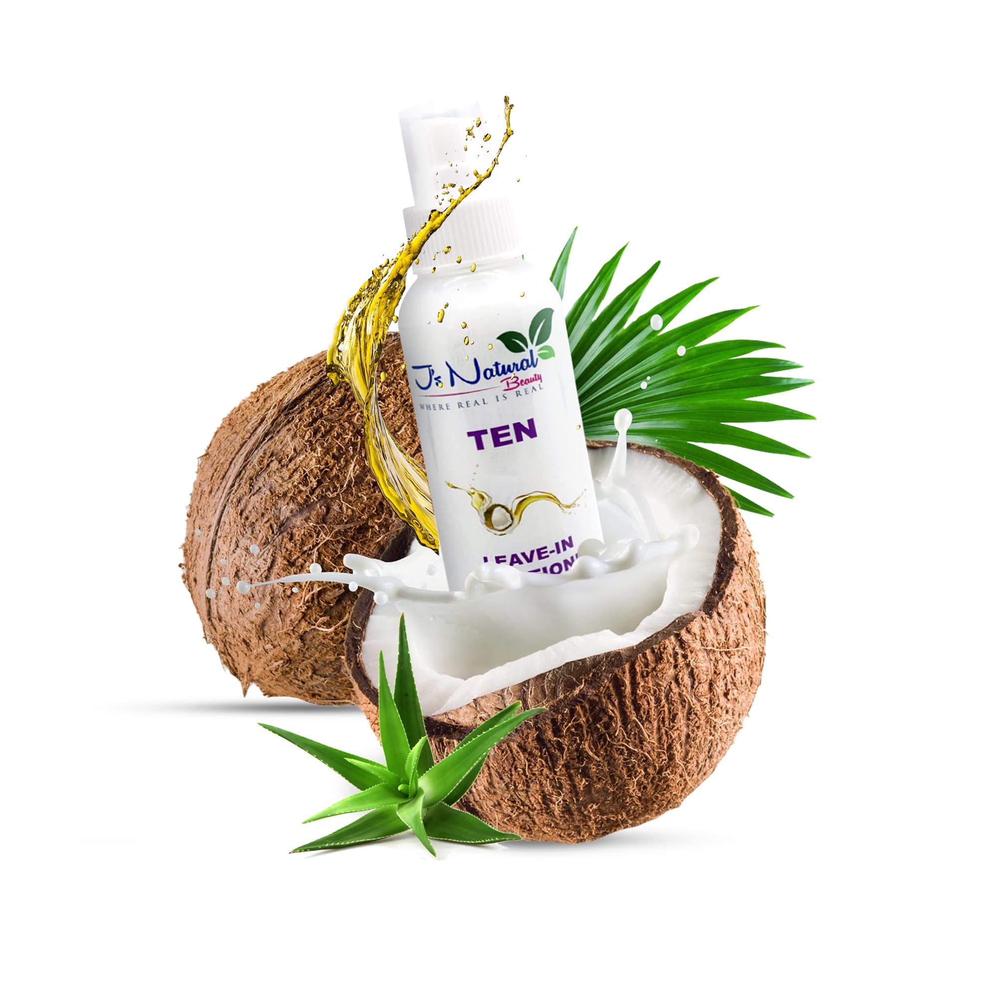 All- Natural TEN Coconut and Argan Infusion Multi-Benefit Leave in Conditioner and Detangler for All Hair Types and Needs