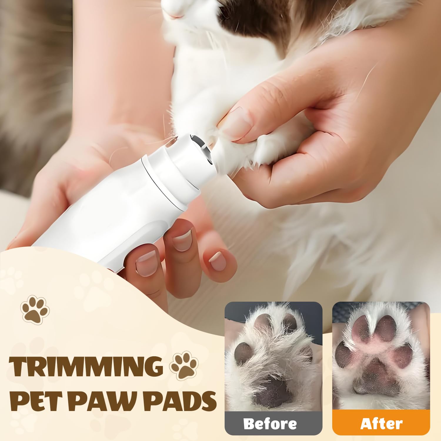 2025 Upgrade Cordless Pet Nail Trimmer for Dogs & Cats with LED Light, 3-Speed Low Noise Nail Grinder for Thick & Long Nails, Fast USB Charging (1 PC) - image 3