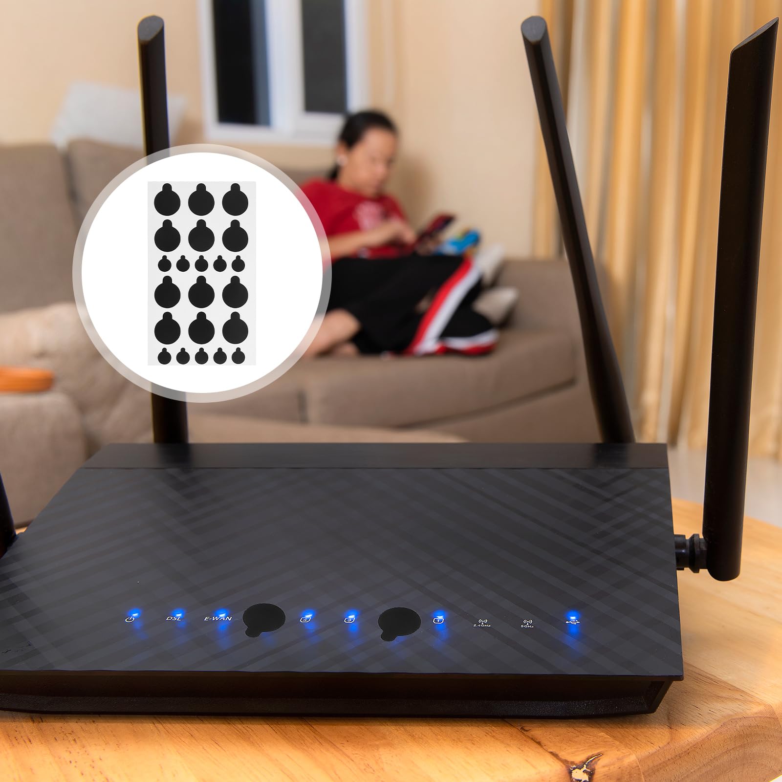 HOMSFOU Adesivi Oscuranti Per Fotocamera 10 Fogli Nero Copertura Privacy Router Dispositivi Elettronici 4.13x2.48 Cali