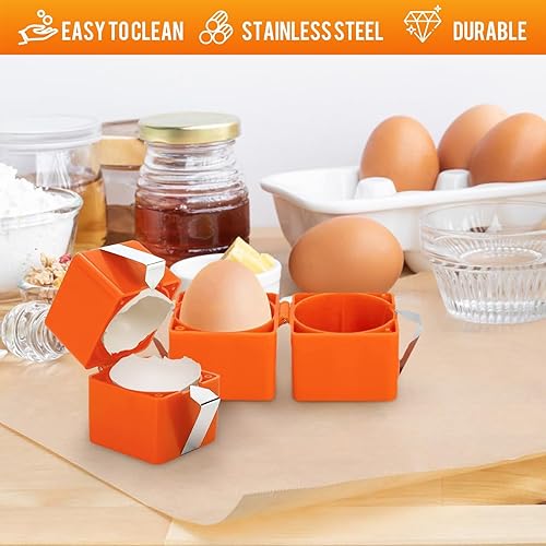 Miniatura 2 de Abridor de cáscara de huevo, abridor de huevos de mano multifuncional actualizado para huevos duros, cortador de cáscara de huevo de acero