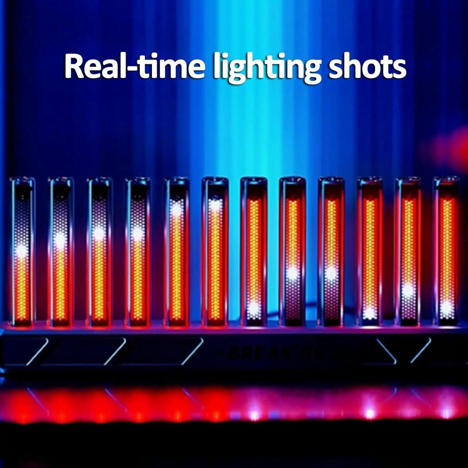 LED Musik Rhythmus Licht mit Nixie Röhren und 10 Lichteffektmodi RGB Sound Pickup Spektrum Lampe für Studio und Gaming Zimmer