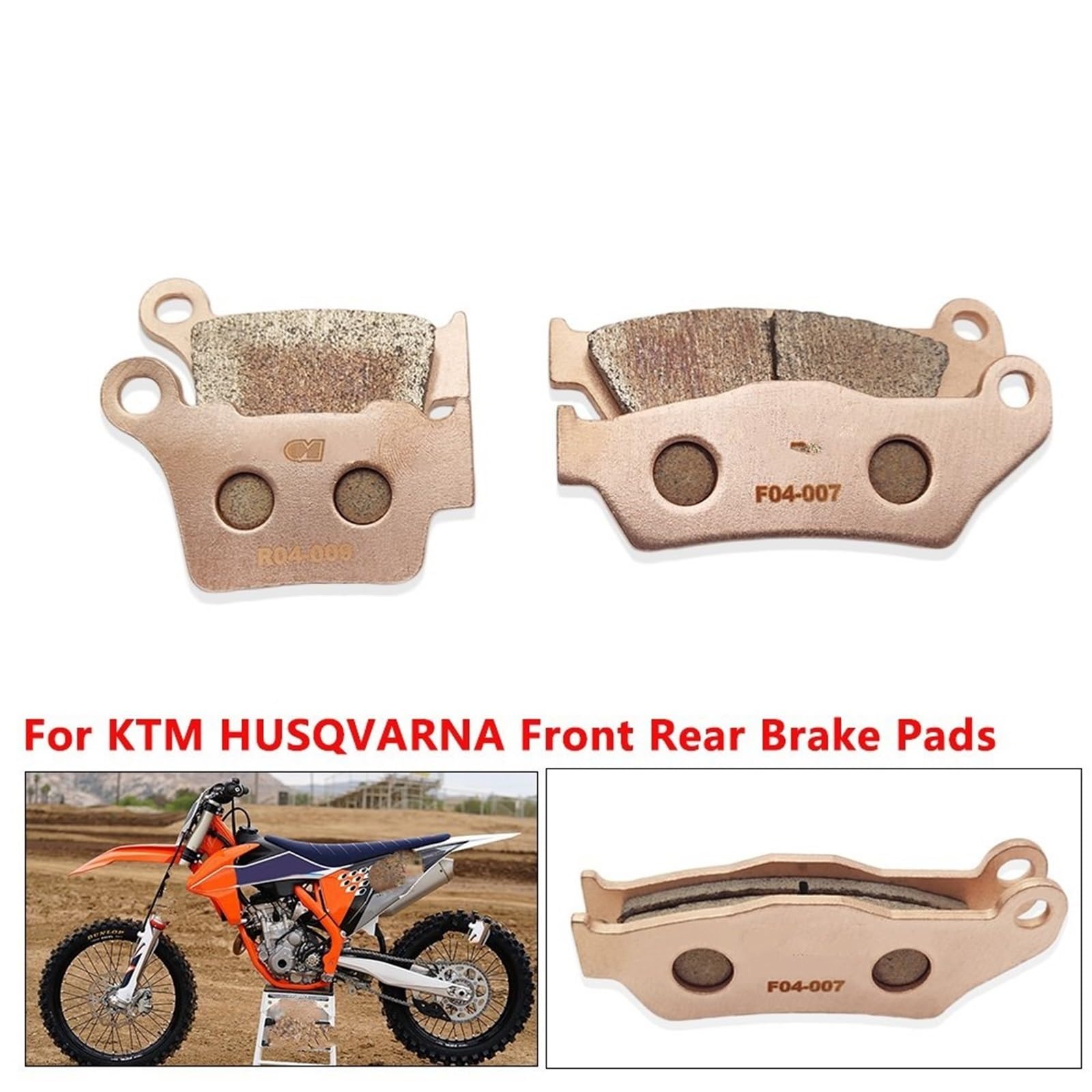 Brake Guard Pasuje do KTM Pasuje do HUSQVARNA SX SXF XC XCW EXC EXCF Klocki hamulcowe przednie i tylne do motocykli terenowych Spiek miedziany(1 Kit (F04 and R04))