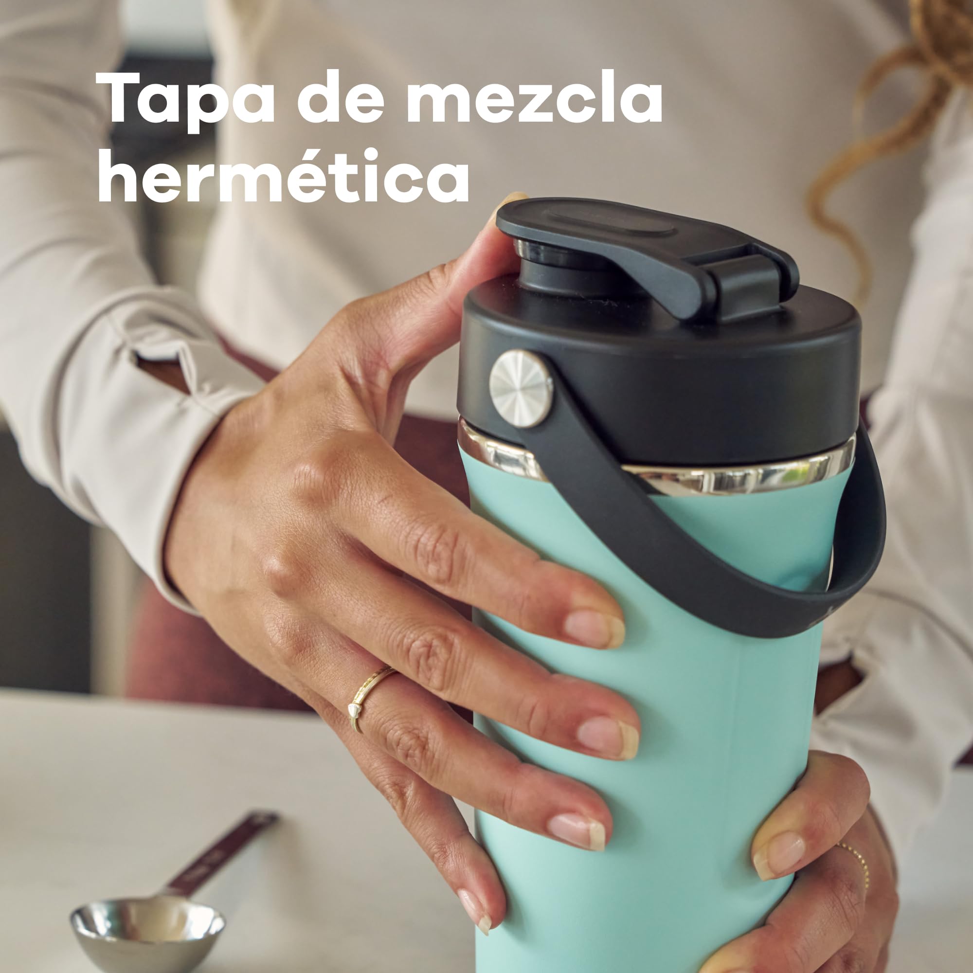 Hydro Flask - Insulated Shaker Bottle - Botella Mezcladora Aislada 709 ml (24 oz) para Batidos de Proteínas y Suplementos - Trillium