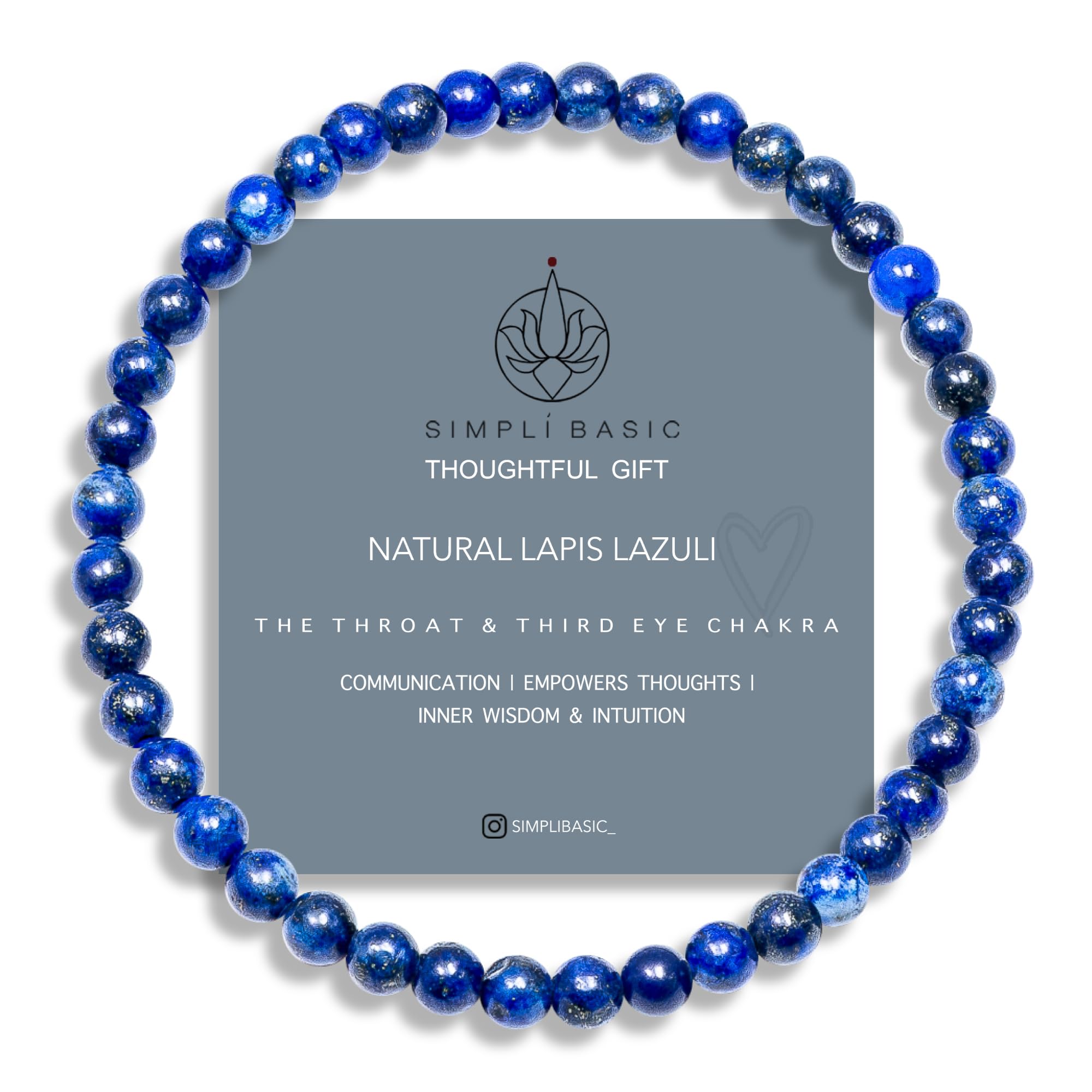 Natural Healing Gemstone Bracelet 4mm Beads, Womens & Mens, Inc Gift Box — view 17
