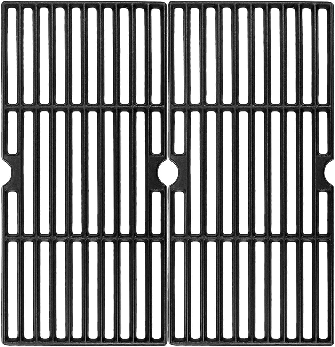 Hisencn Grill Grates Replacement for Charbroil 463250210, 463250211, 463250212, 463251413, 463251414, 466251413; Thermos 461633514, 16 15/16" Matte Coated Cast Iron Cooking Grid (2)