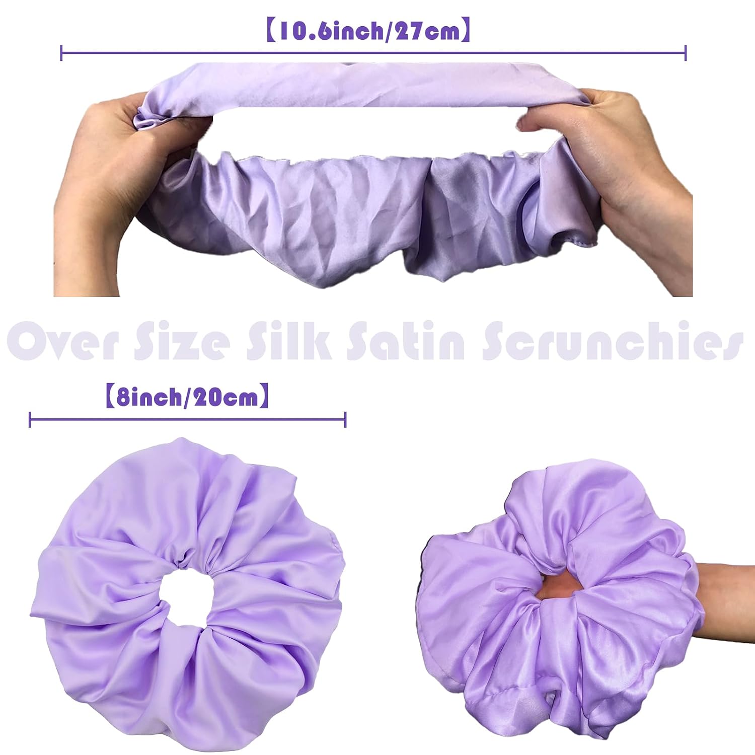 𝐎𝐯𝐞𝐫𝐬𝐢𝐳𝐞𝐝 𝐒𝐚𝐭𝐢𝐧 𝐒𝐜𝐫𝐮𝐧𝐜𝐡𝐢𝐞𝐬 - 16 Colors Large Jumbo Hair Scrunchies for Women Girls Giant Silk Hair Accessories Elastic Hair Ties Bands for Thick Hair Ponytail Holders