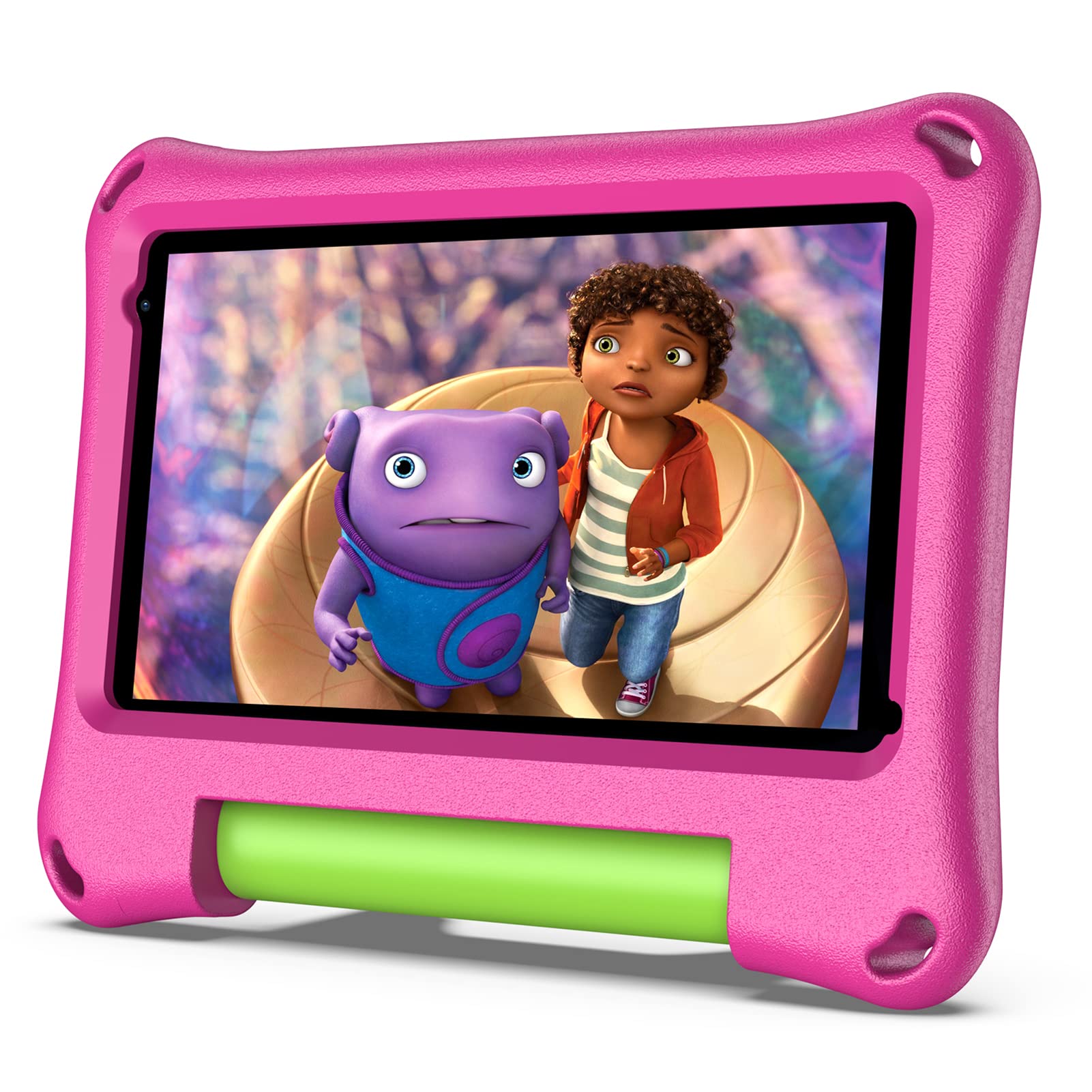 【キッズタブレット 7インチ Android13搭載】子供用タブレット 学習/オンライン授業対応 4コアCPU RAM4GB+ROM32GB(拡張可能) ライトカット キッズケース&スタンド付き 誕生日/クリスマスプレゼントに最適（ピンク）