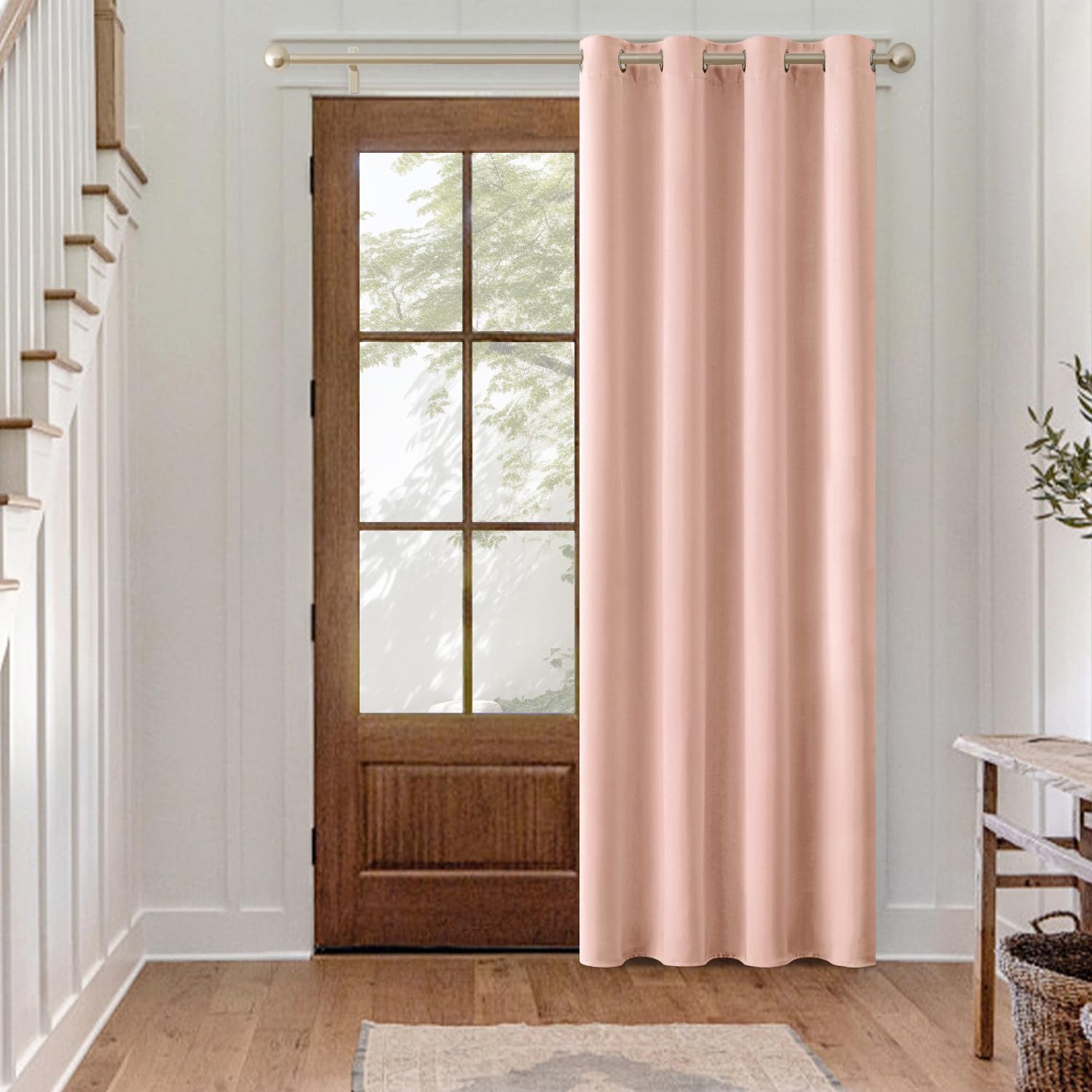 MIULEE Verdunklungsvorhang Hellrosa Blickdichte Vorhänge mit Ösen Thermovorhang Hitzeschutz Türvorhang 1 Stück H 225 x B 140 cm Tür Gardinen Abdunkelnde Wohnzimmer Schlafzimmer Blackout Curtain