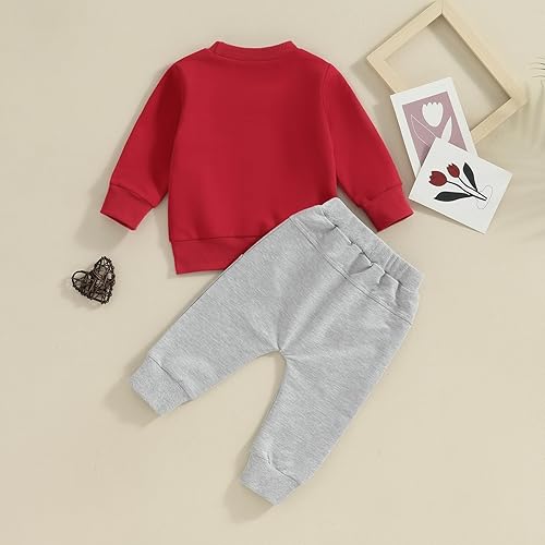 Miniatura 7 de Ropa para bebé niño pequeño, sudadera de manga larga con cuello redondo, pantalones casuales, 2 piezas, traje de otoño e invierno