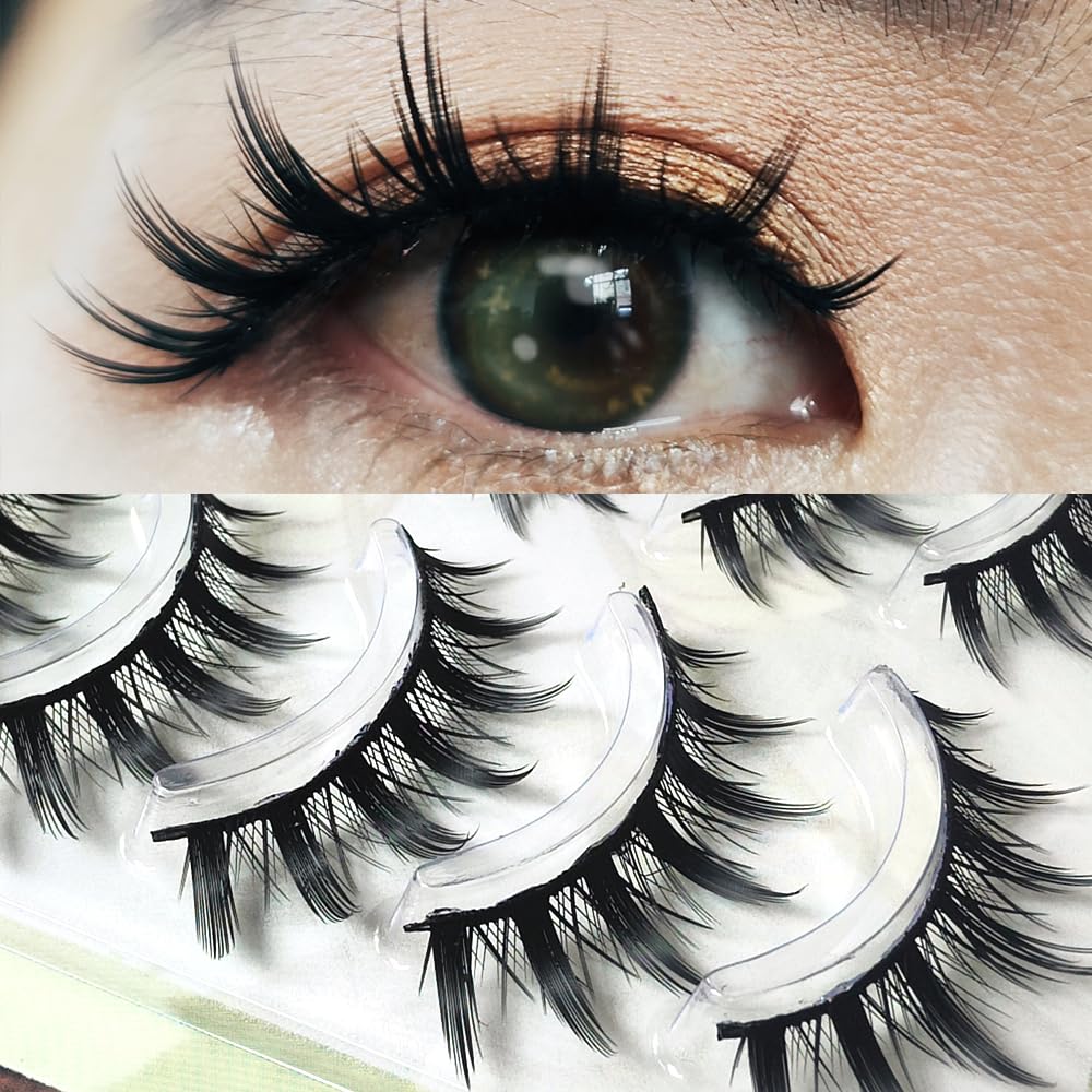 5 Pairs Dramatic Looking False Eyelashes Long Thick Cluster Shape Eye Lashes Extension Handmade Reusable Makeup Tools