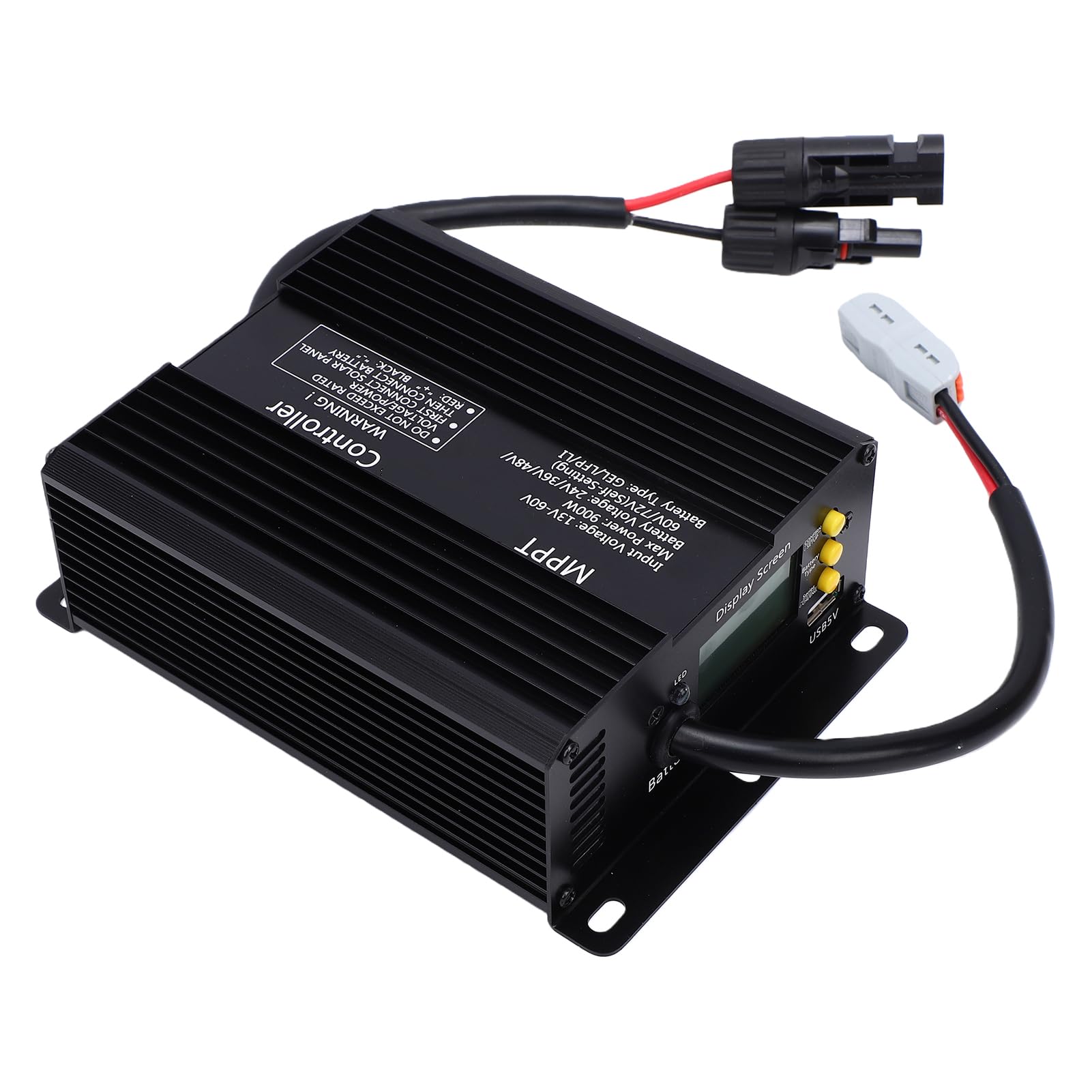 SEAFRONT Controlador de Carga Solar MPPT, Controlador de Cargador Solar 60A con Amplio Rango de Voltaje MPPT, 900W para Sistemas Solares RV Almacenamiento de Batería en el Hogar, Soporta 24V 36V 48V