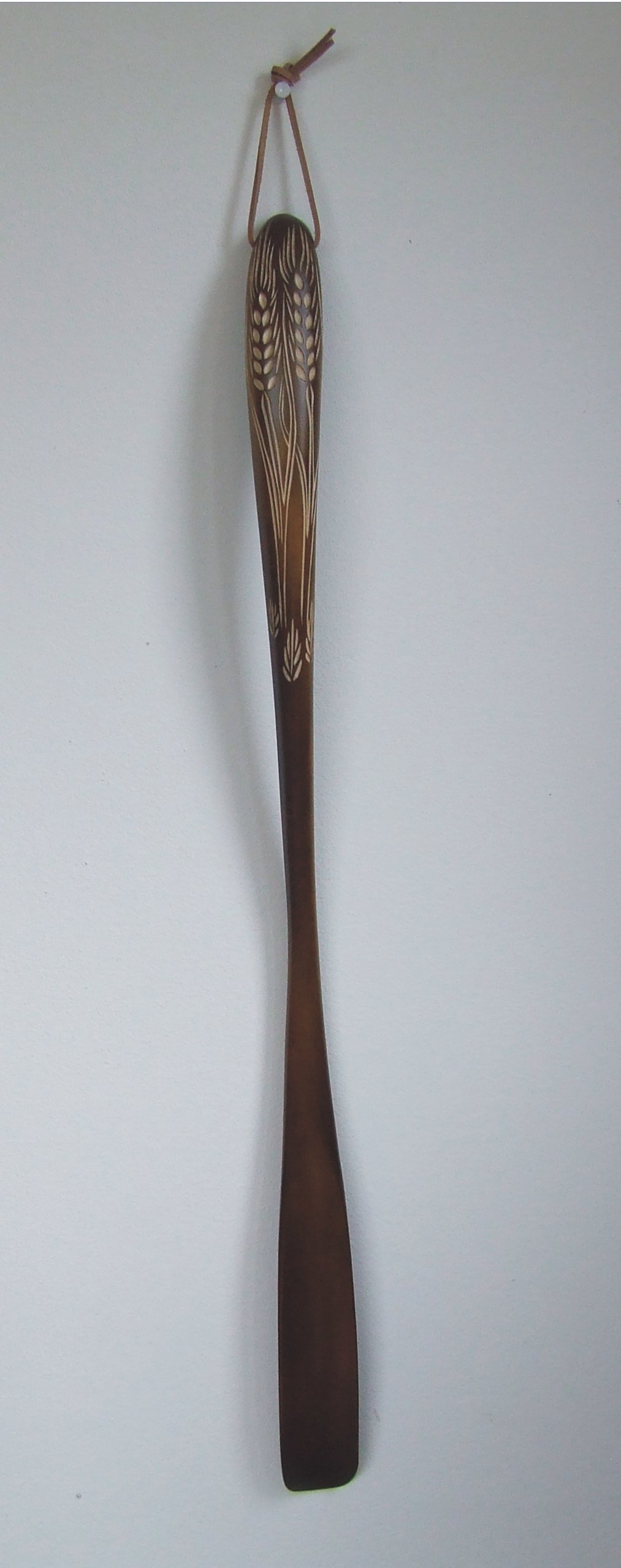 Calzador calzador 70 cm de largo madera maciza barnizada color nogal ähren – Ornament