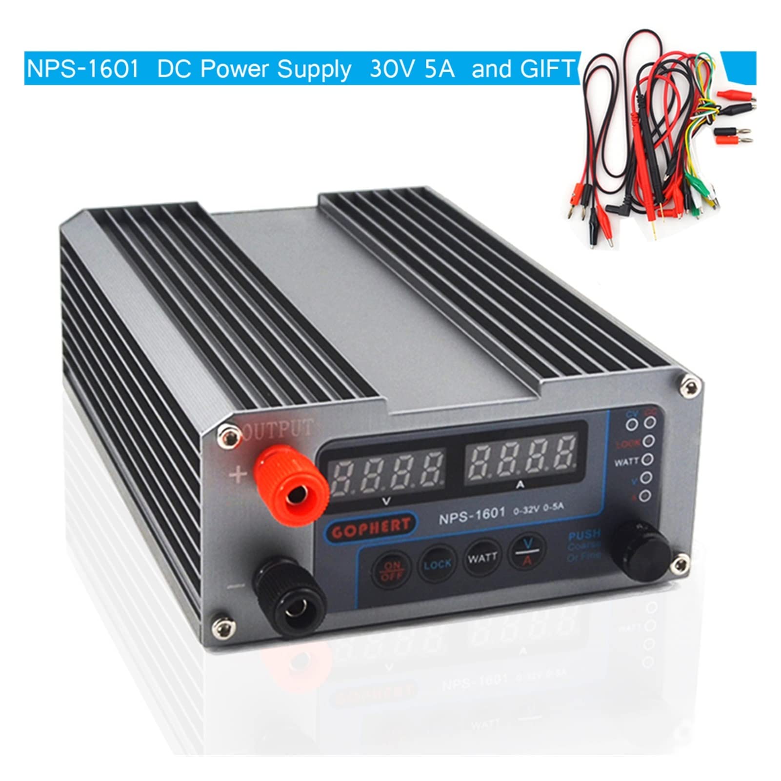 Labornetzgerät, NPS-1601. Version Mini einstellbarer digitaler Schalter DC Energieversorgung WATT Mit sperrfunktion 0,00 1A 0,01 V 32V 30V 5A 3205II Aktualisiert
