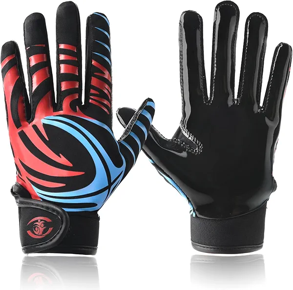 LynsaTac Youth Football Gloves with Non-Slip Silicone Grip & Breathable Wrist Support - Enhanced Ball Control, Durable, Kids Rugby Training Sport Gear
