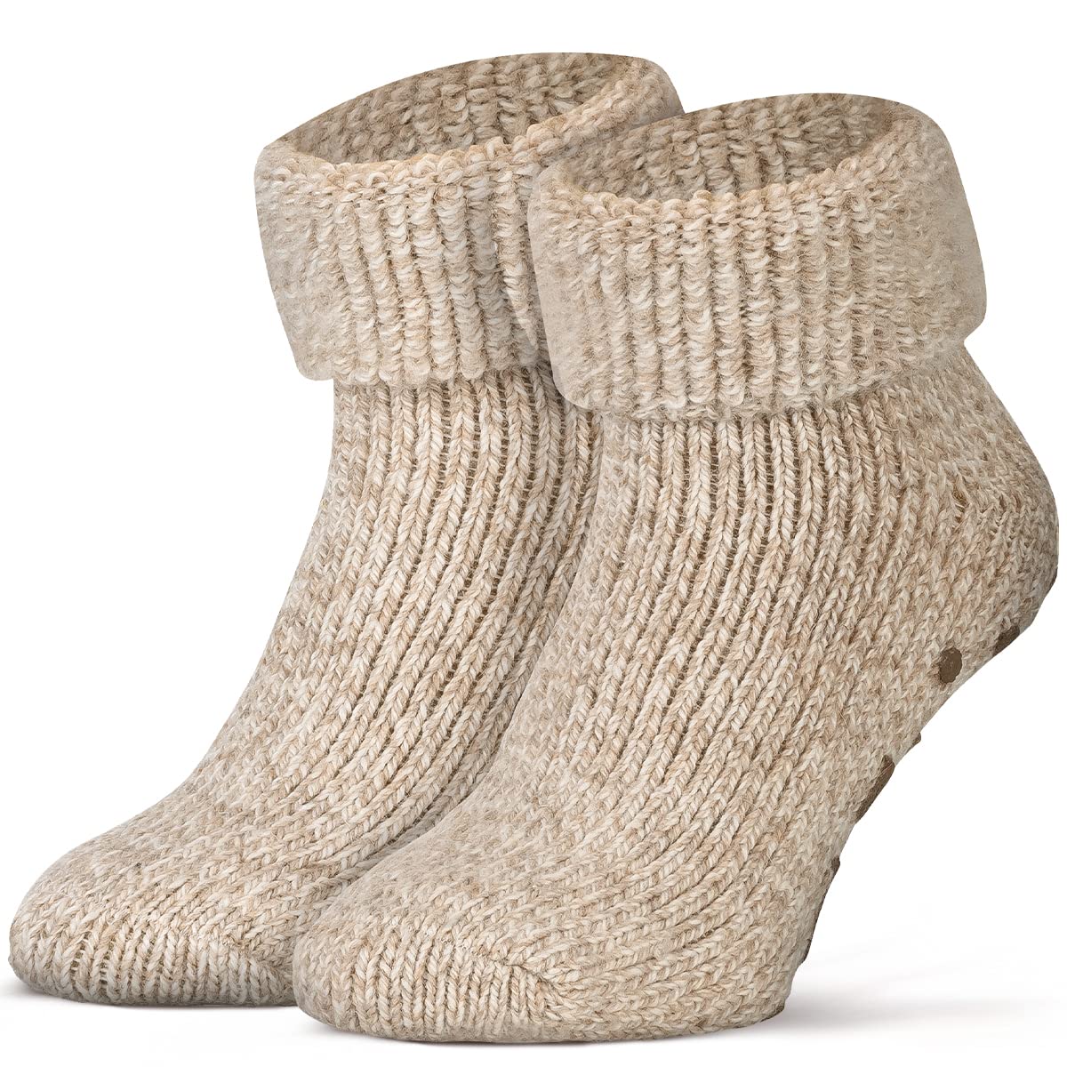 Piarini Women's Beige Mottled Quality Cosy Winter Socks From Wool & Abs - Mottled Beige - Uk3-5 (Eu35-38) 1 Pair