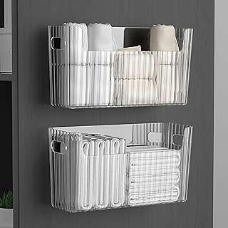 Storage Bins with Rounded Edges, Large Transparent Clear Multifunction Box for Refrigerator, Bathroom, and Cosmetics
