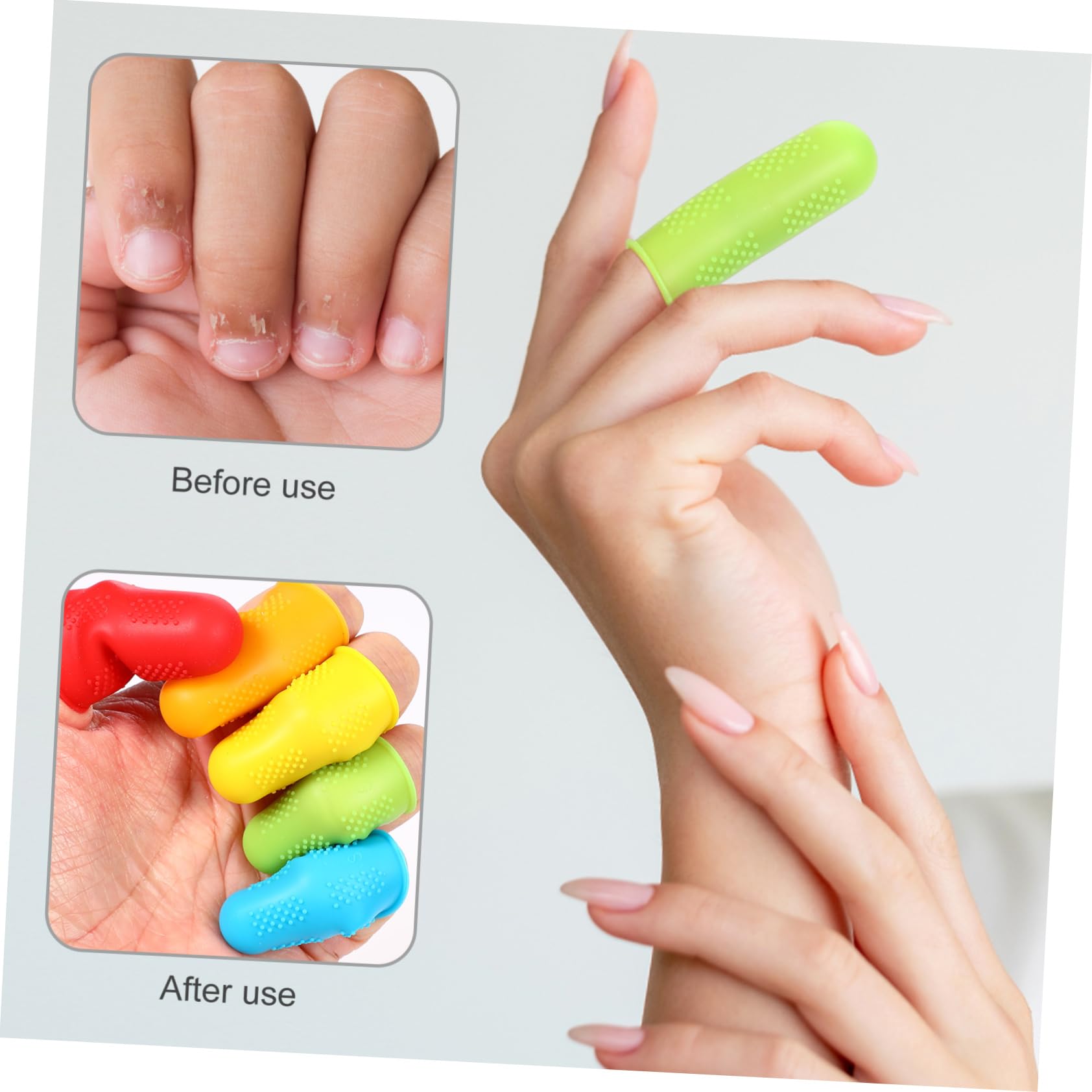 minkissy Silicone Finger Sleeves 15 Pcs Finger Caps Finger Protective Caps for Sewing Heat-Resistant Finger Guards Easy to Cle