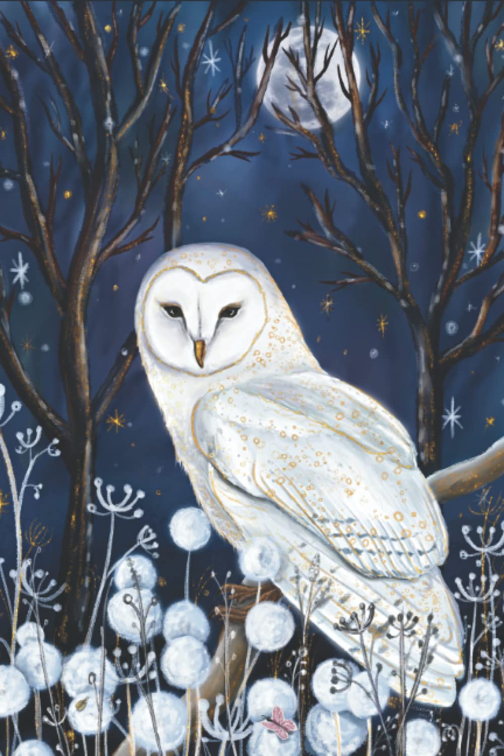 Whimsical dreamy Night Spirit Owl - A5 notebook with 120 lines pages - Diary - Exclusive