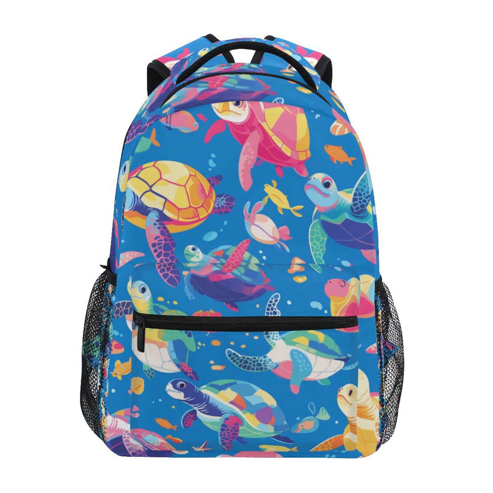 Tartarughe Marine Colorate Nuoto Zaino Scolastico per Ragazzi Ragazze,Borse per Libri e Studenti Alla Moda