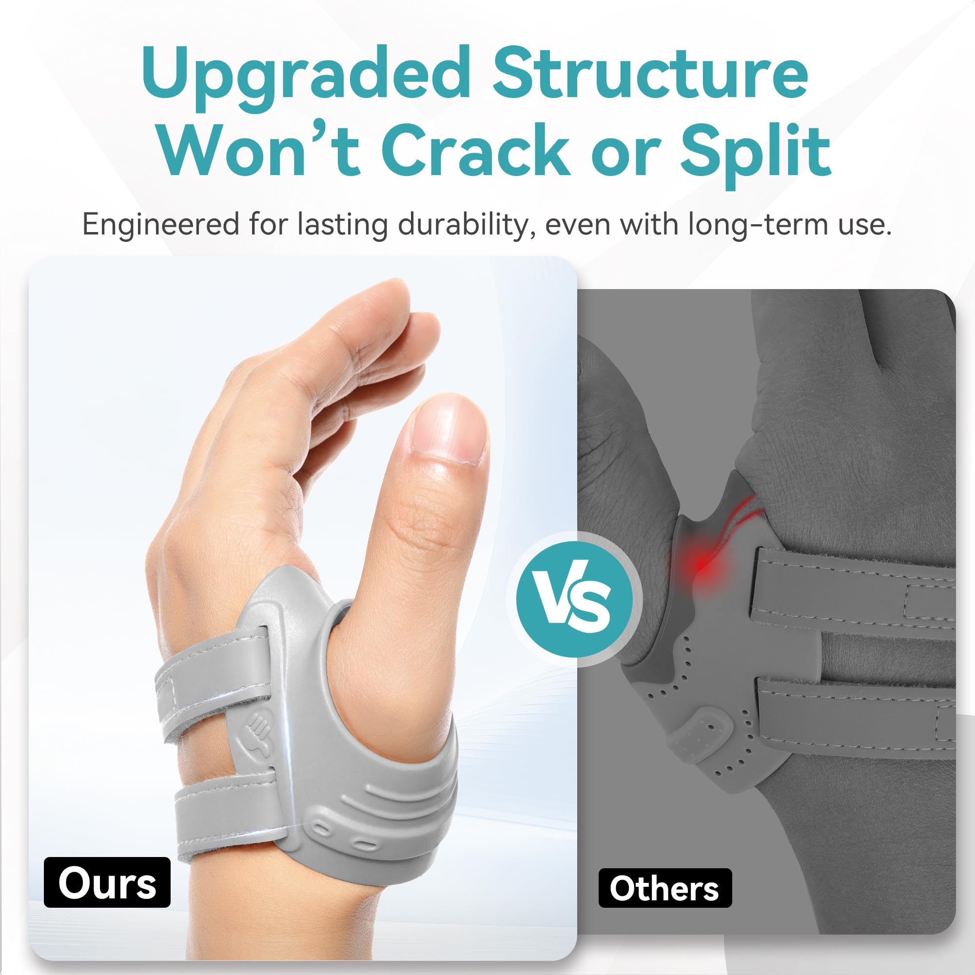 FORTEMOTUS Tutore per Pollice Sinistro, Ortesi Ortho CMC con Stecca, Stabilizza Base del Pollice, Allevia il Dolore Caso di Osteoartrite e Artrite dell'articolazione Della Sella(Grigio, M, 18-23 cm)