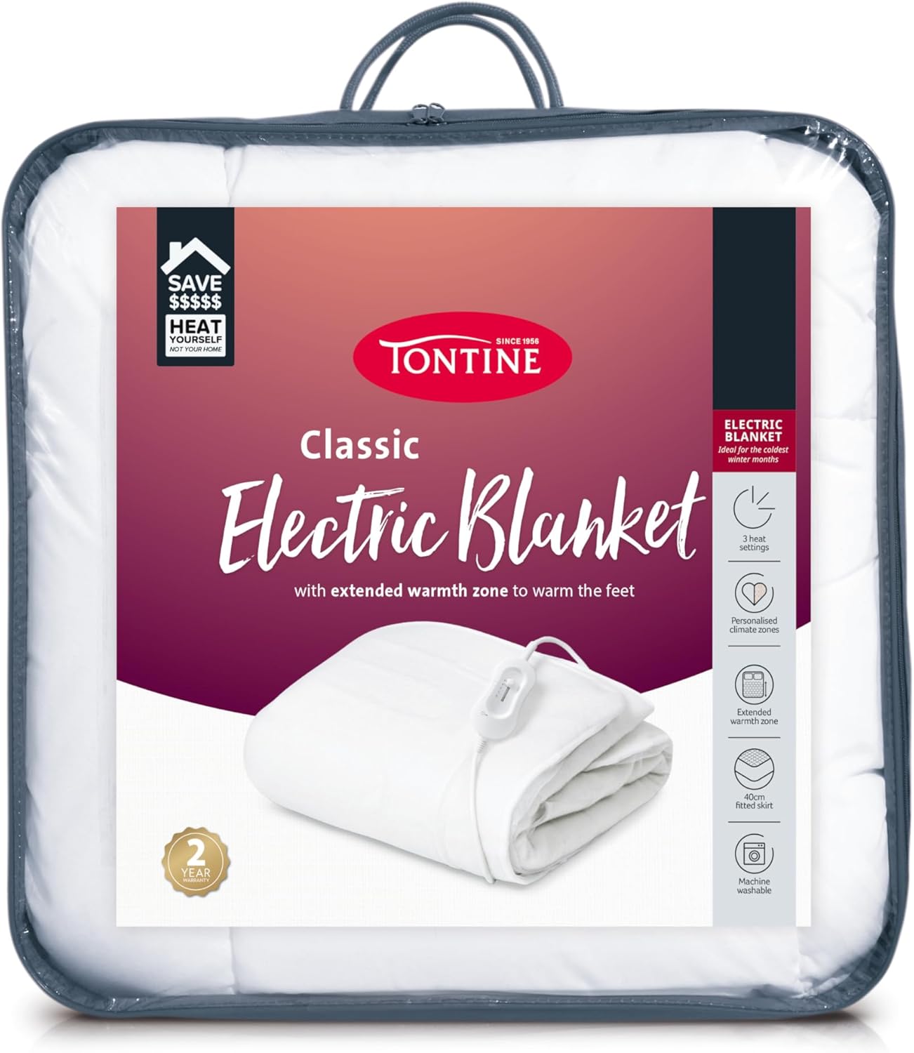 Tontine Classic Polyester Electric Blanket Queen Bed Blankets & Quilts