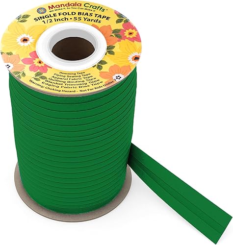 Miniatura 66 de Mandala Crafts Cinta al bies de un solo pliegue de 5/8 pulgadas para coser, acolchar, tuberías, dobladillo, manta y encuadernación de colcha, cinta