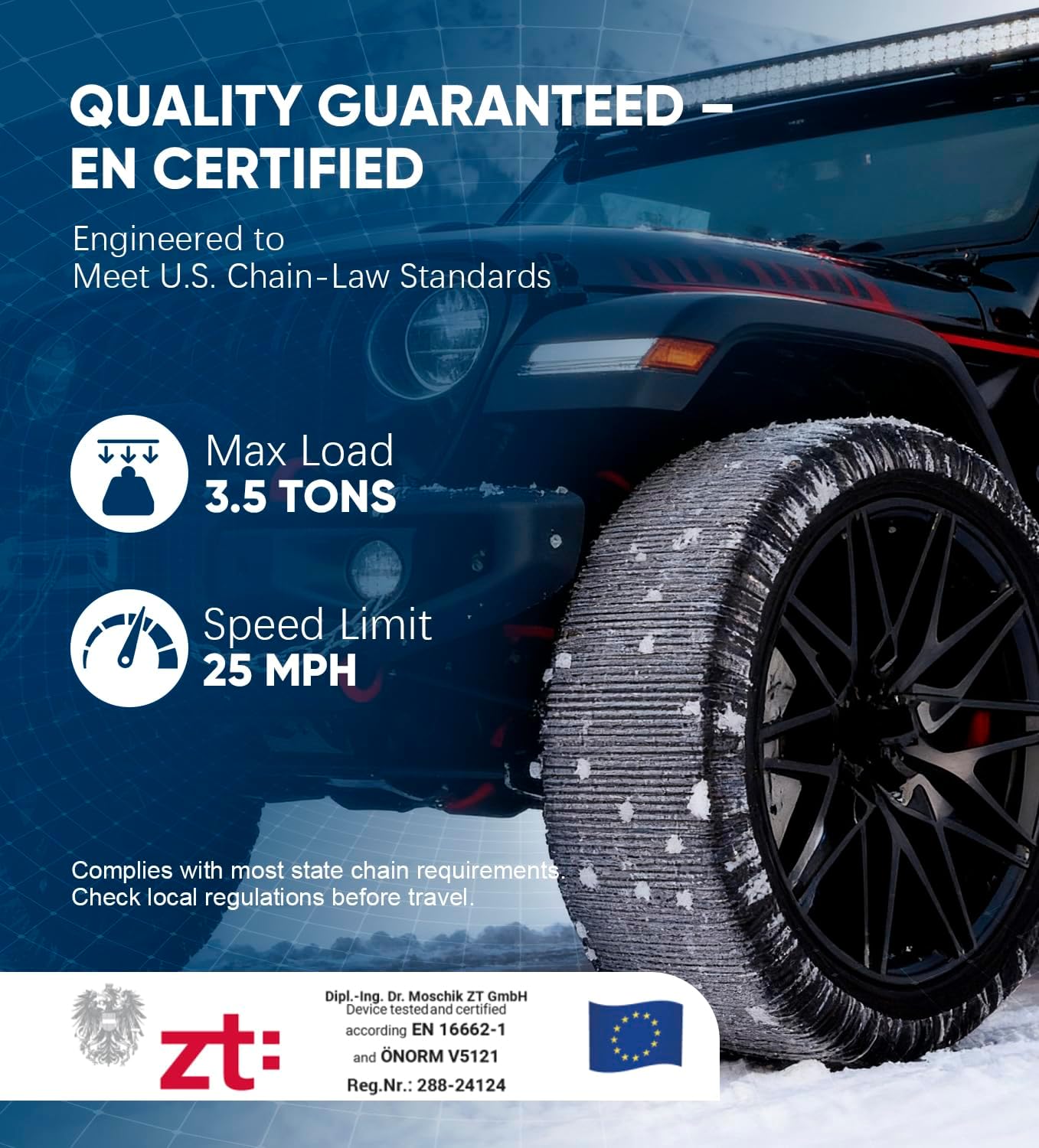 Snow Socks for Tires - Auto Accessories Ultimate Grip Alternative for Snow Chain - 2 Packs Portable Winter Emergency Grip Device for Bus, Light Heavy Trucks, and SUVs (XLarge)