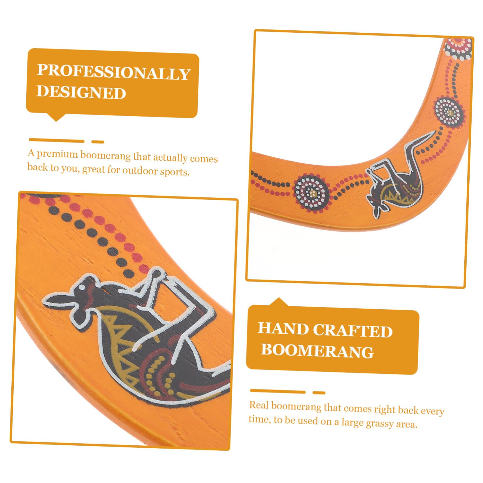 Boomerang de Madera para Exteriores, Maniobra Divertida, Fiesta Verano