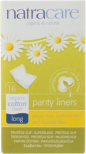 Natracare Panty Liners - Largos - Envueltos - Funda de algodón orgánico - Sin cloro - 16 unidades (paquete de 2)