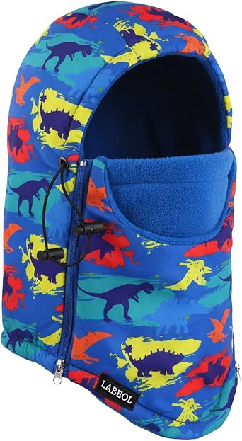 Labeol Kids Balaclava Winter Hat Ski Mask Windproof Thick Warm Fleece Face Cover with Adjustable Zippers for Boys Girls