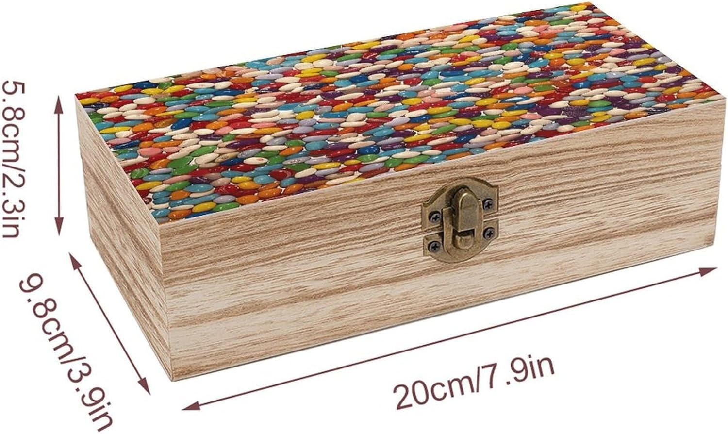 Assorted Jelly Beans Wooden Storage Box Vintage Jewelry Box image 2
