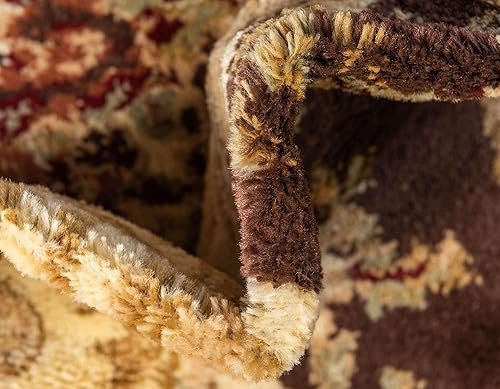 Miniatura 7 de Unique Loom colección Versailles - Alfombra tradicional clásica con motivo floral (5 pies x 8 pies, rectangular, marrón marfil)