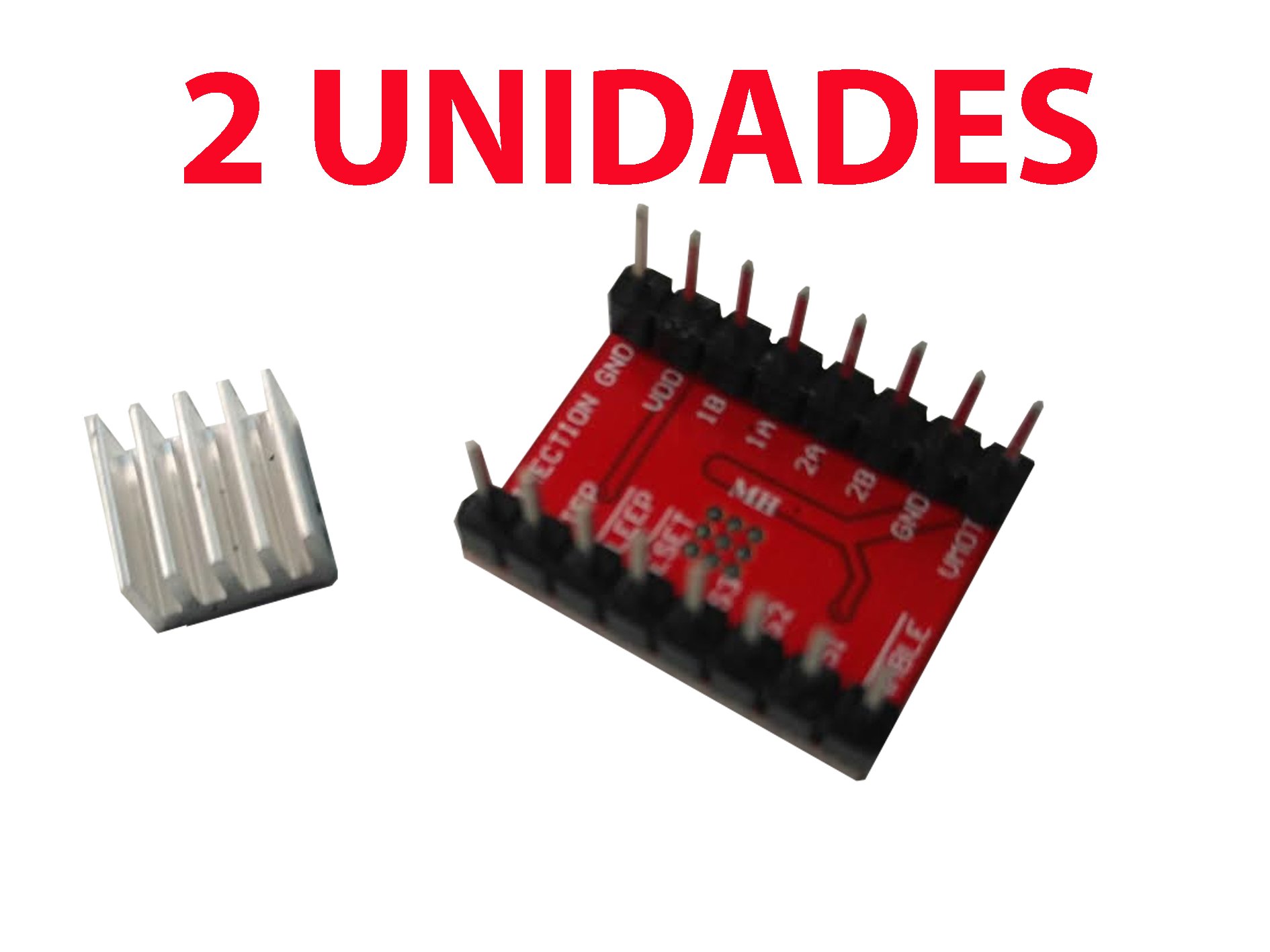 Stepper Driver A4988 Pololu Motor Impresora 3D reprap prusa stepstick (2 Unidades)