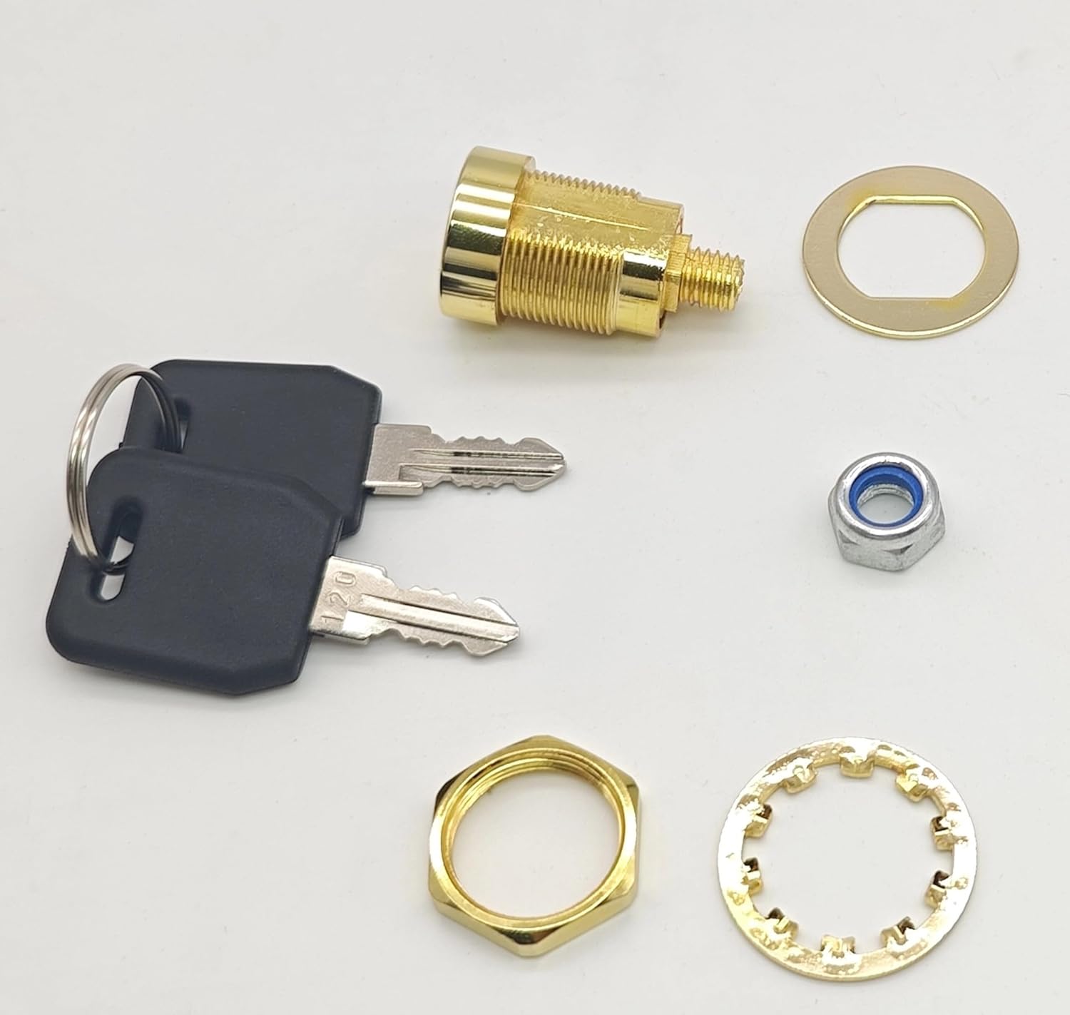 Armstrong Replacement Lock for Stack-On Safes, Brass Finish, Direct Replacement Key Lock for Current Stack-On and Sentinel Gun Cabinets, Weather Resistant with 2 Keys and Mounting Hardware