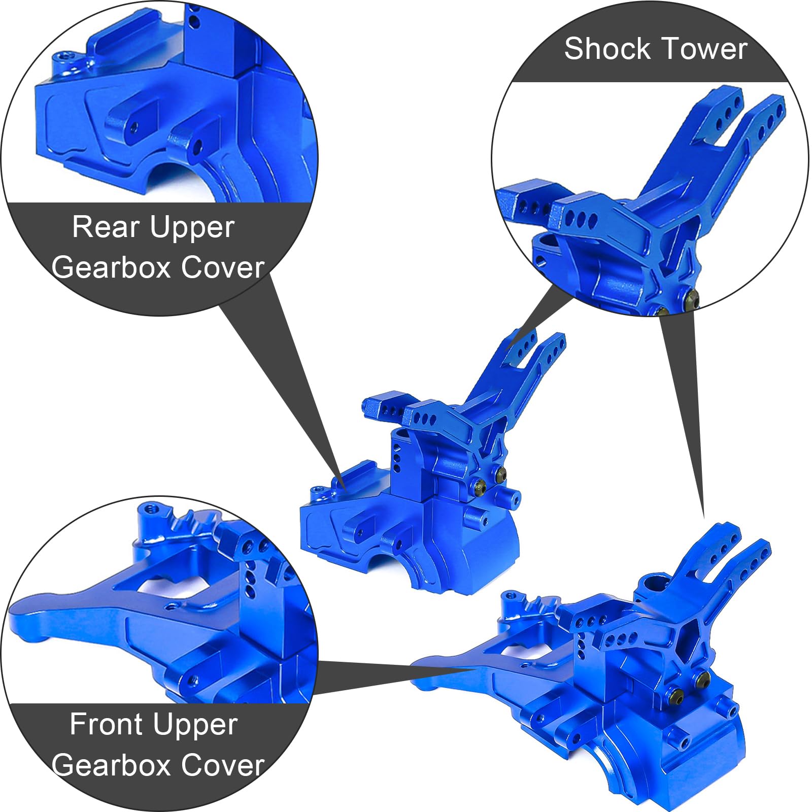 Amazon.com: Front Rear Upper Gearbox Covers/Shock Tower, Aluminum
